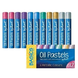 Basics Oil Pastels Metallic Pack of 12_2